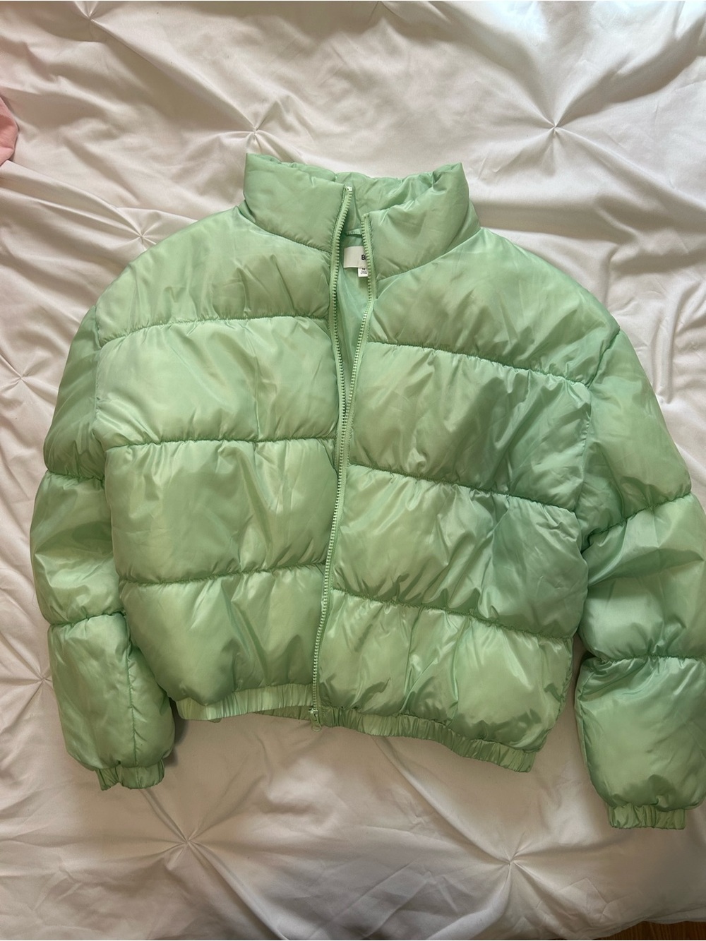 Mint Green Puffer Jacket - Lightweight Winter Coat